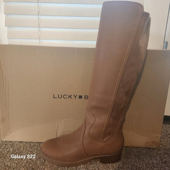 Lucky Brand "Quenbe" Latte Riding Boots. NIB. Size 6.5 - Picture 1 of 11